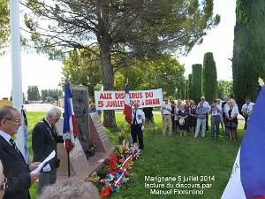 AOBR 2014 07 05 MARIGNANE CEREMONIE COMMEMORATIVE DU MASSACRE DU 5 07 1962 A ORAN  (11)